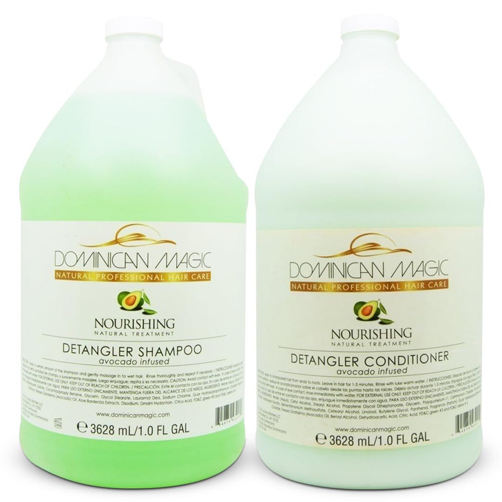 Dominican Magic Avocado Detangler Shampoo Conditioner 1Gallon Duo Set Deep Moisture Strength for All Hair Types TangleFr