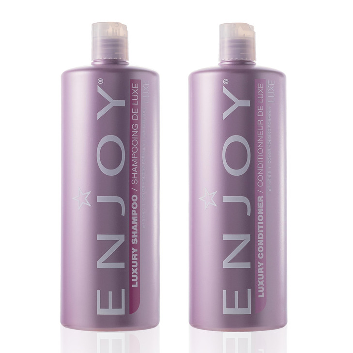 Enjoy Luxury Shampoo Conditioner Eliminates Frizz Cleansing Moisturizing Smoothing Sulfate Free For Thick Coarse or Curl