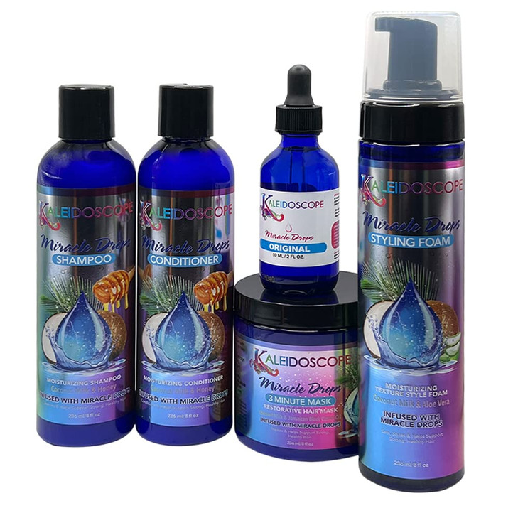 Generic Miracle Drops Collection Coconut Shampoo Conditioner Mask Foam Original Drops Wavy Curly Coily Hair Organic No P