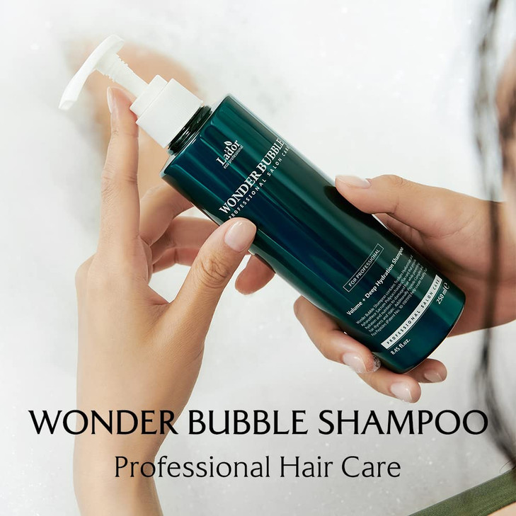 LADOR LADOR Wonder Bubble Volumizing Anti Frizz Moisture Shampoo for Dry Hair w 8 Peptides Keratin Sacran Hyaluronic Aci