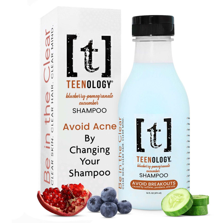 Teenology Teen Shampoo Avoid Acne Breakouts NonComedogenic For Dry Oily Scalps Sulfate Paraben Free Natural Extracts for