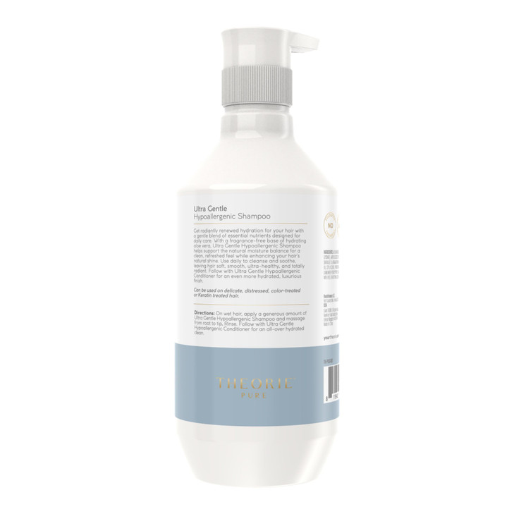 Theorie PURE Ultra Gentle Hypoallergenic Shampoo PlantBased Vegan FragranceFree Designed for Delicate Scalp Care Pump Bo