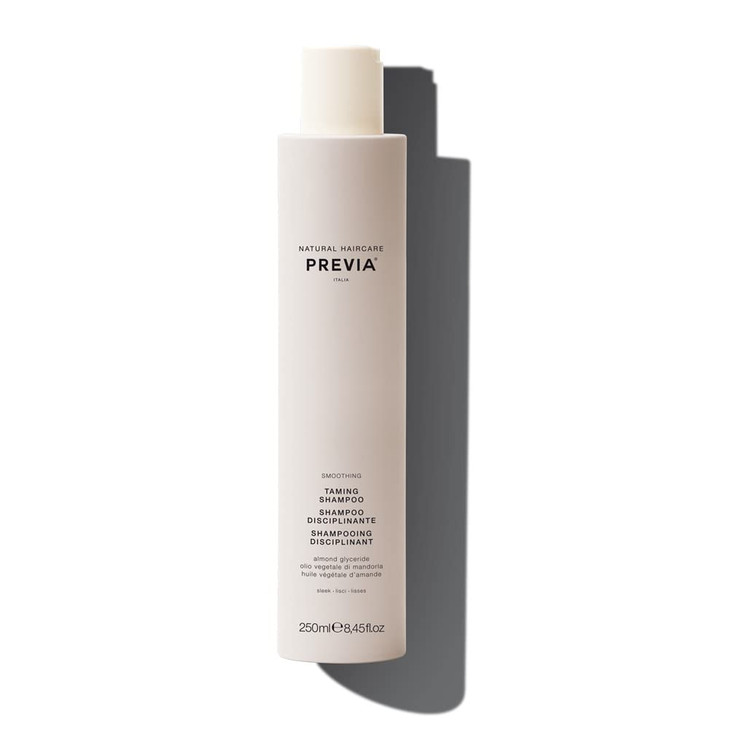 PREVIA Smoothing Taming Shampoo AntiFrizz Shampoo with Almond Extract Vegan Sulfate Free Hydrating Formula for Smooth Ma