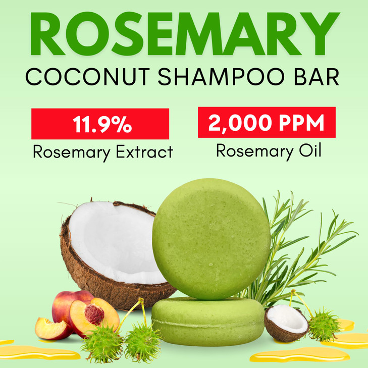 Rosemary Shampoo and Conditioner Bar Set 3 Hair Growth Regrowth and Anti Hair Loss Natural Solid Shampoo Bars for Women