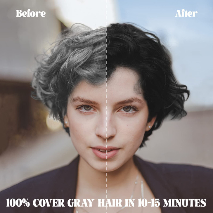 BOJICA Black Hair Dye 3 in 1 Shampoo for Gray Hair Herbal Ingredients for WomenMen Dye in MinutesSemiPermanent176 FL OZ