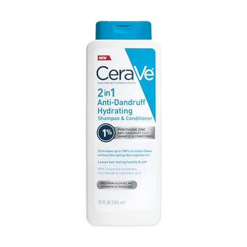 CeraVe 2 In 1 Hydrating Anti Dandruff Shampoo And Conditioner 1 Pyrithione Zinc Dandruff Treatment Color Safe Sulfate Fr