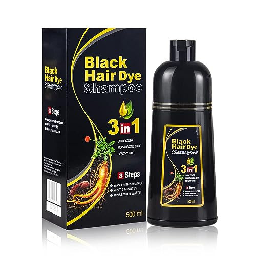 BELEZALIB Instant Black Hair Dye Shampoo for Women Man Hair Color Shampoo for Gray Hair 100 Gray Coverage Natural Plant