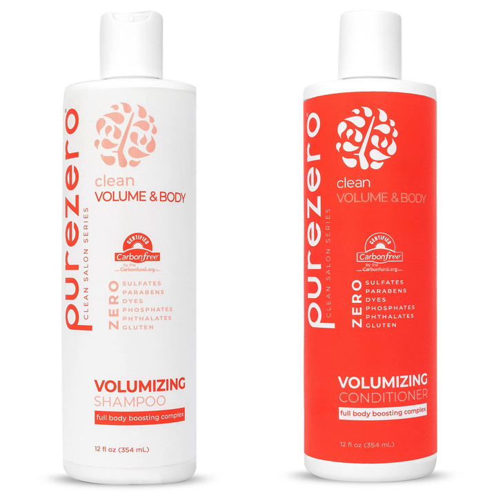 Purezero Volumizing Shampoo and Conditioner Set Add Volume Body Zero SulfatesParabensDyes 100 Vegan CrueltyFree Great fo