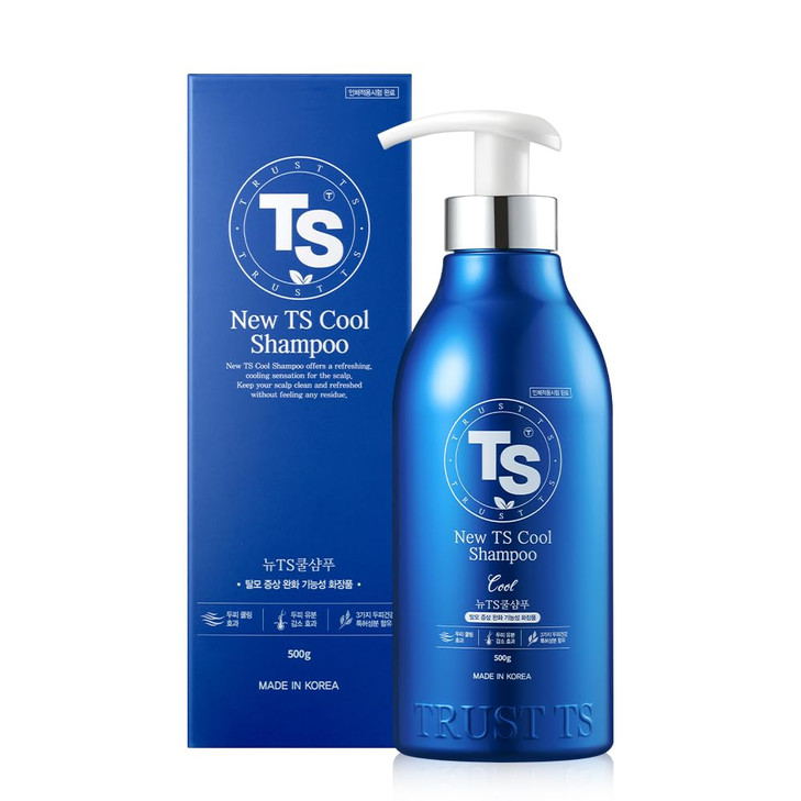 TS New TS Cool Shampoo Cooling Korean Shampoo with Mint Tea Tree Oil Hair Loss Care with Dexpanthenol Salicylic Acid Sui