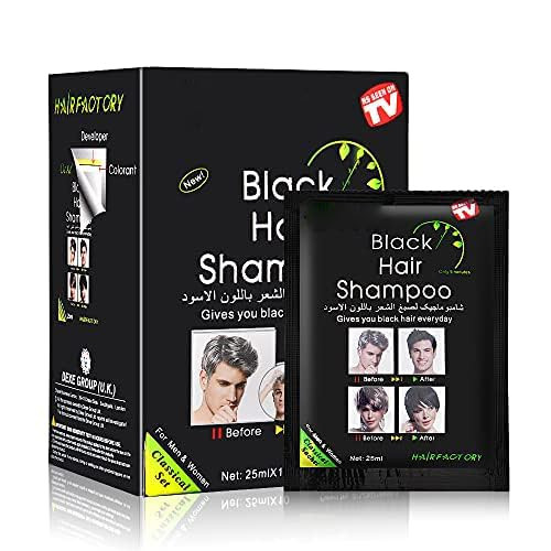 Yuolita 10 PCS Hair Dye Shampoo for Men Women Black Natural Hair Instant Hair Dye Lasts 30 Days Great Choice for Woman M