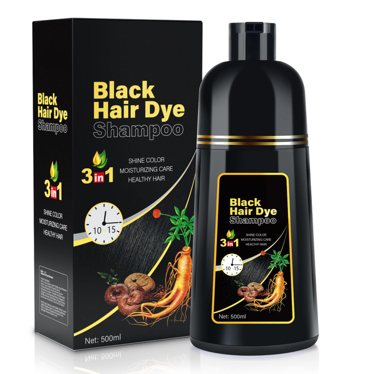 cosmpro Black Hair Dye Shampoo 3 in 1 Champu Para Canas for Gray Hair Coverage Natural Herbal Black Hair Color Shampoo f