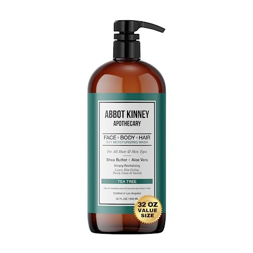 ABBOT KINNEY APOTHECARY Mens 3in1 Wash Moisturizing Shampoo Conditioner and Body Wash for Men Suitable for All Skin and