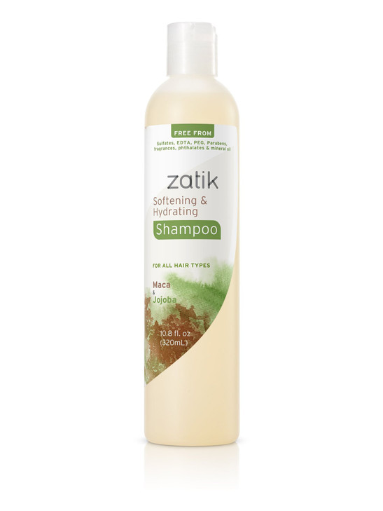 Zatik Naturals Softening and Hydrating Shampoo with Maca and Jojoba for all Hair Vegan Biodegradable pH Balanced Free Fr