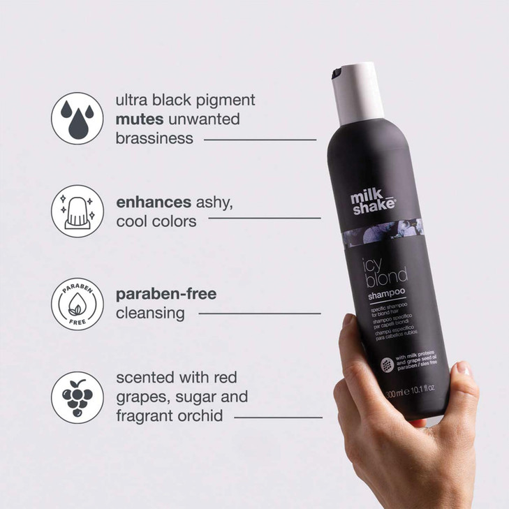 milkshake icy blond shampoo award winning shampoo with black pigment to cool brassy tones and enhance platinum blonde ha