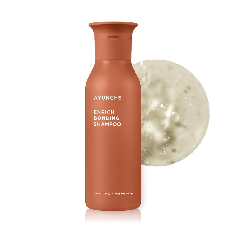 AYUNCHE Enrich Bonding Shampoo 71oz Intensive Care For Damaged Hair No more Tangled Hair and Split Ends Korean Salon Bra