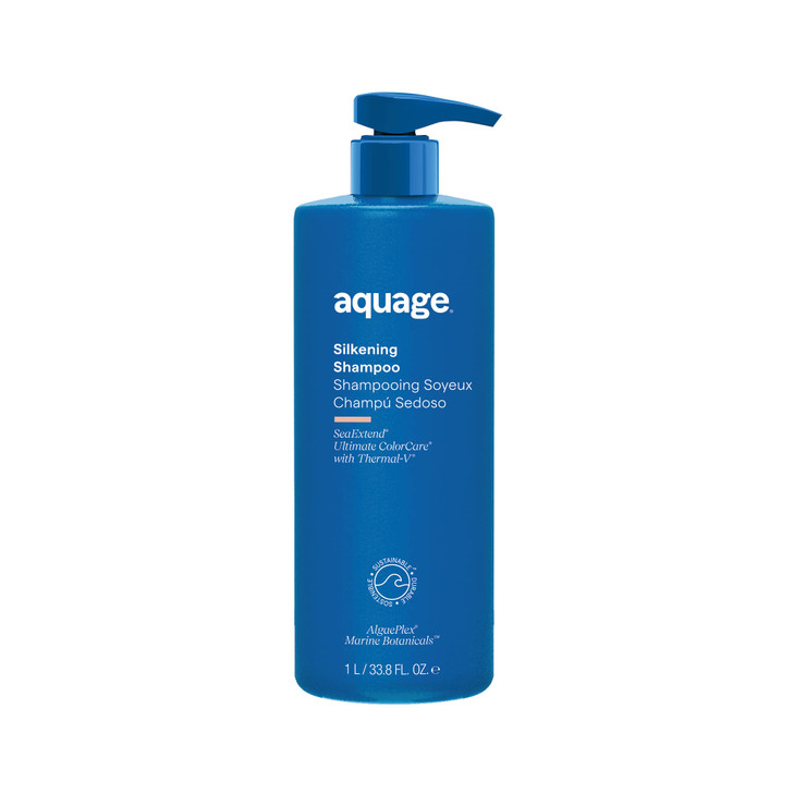 Aquage SeaExtend Silkening Shampoo Smoothes and Silkens Coarse Curly Hair 338 oz