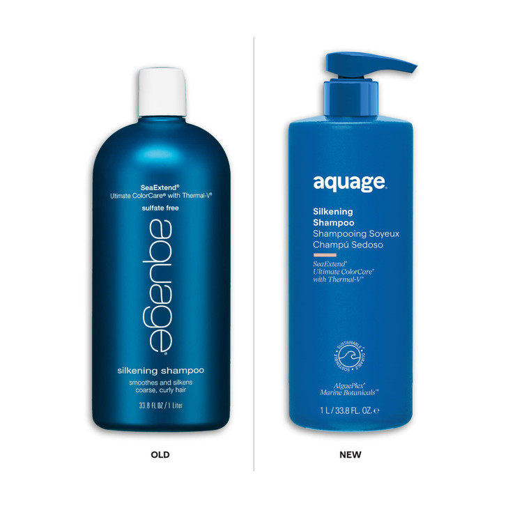 Aquage SeaExtend Silkening Shampoo Smoothes and Silkens Coarse Curly Hair 338 oz