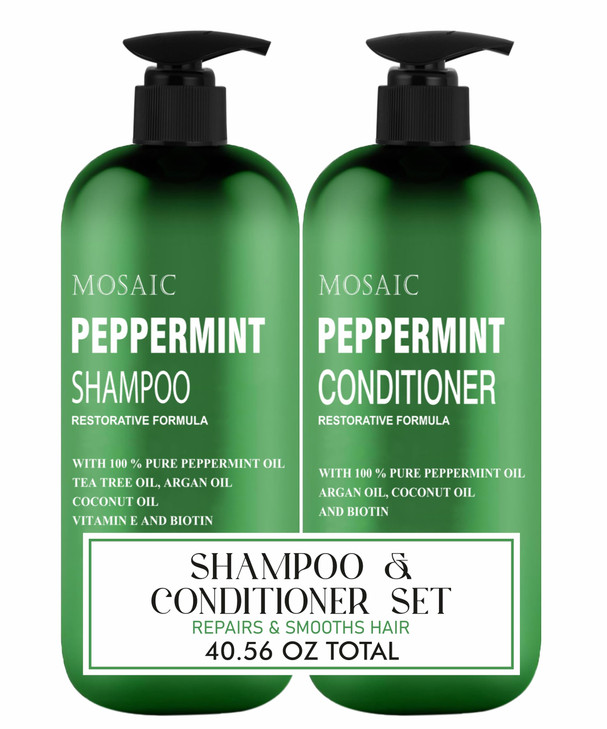 Peppermint Oil Shampoo and Conditioner Set for Hair Growth and Thickening For Thinning Hair and Hair Loss Treatments for