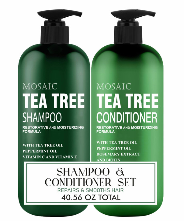 Tea Tree Shampoo and Conditioner Set for Hair Growth Thinning Hair Loss Treatments Women Men Thickening Products Paraben