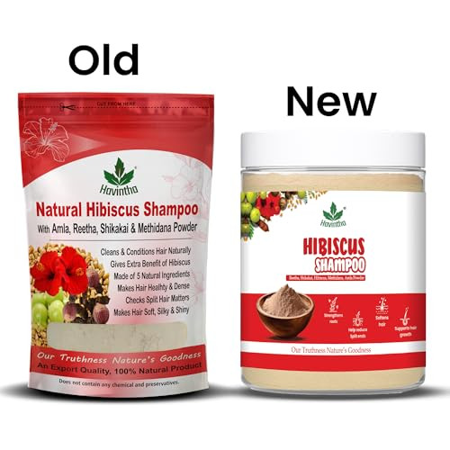 Havintha Natural Amla Reetha Shikakai Methidana And Hibiscus Powder Shampoo for Hair 227 grams