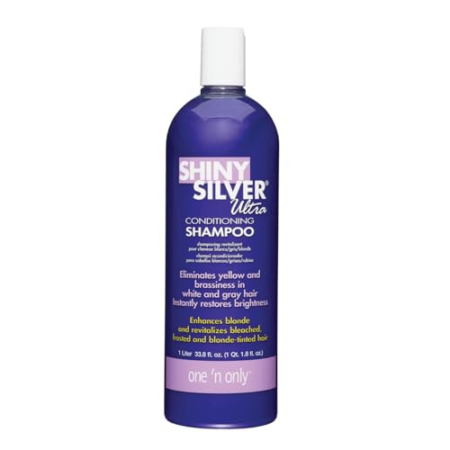 One n Only Shiny Silver Purple Shampoo Argan Oil Toning Hair Shampoo for Blonde Gray White Highlighted Hair Moisturizes