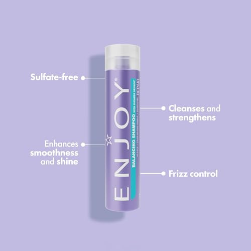 Enjoy Balancing Shampoo SulfateFree Strengthening Formula Gently Cleanses and Controls Frizz for All Hair Types Smoothne