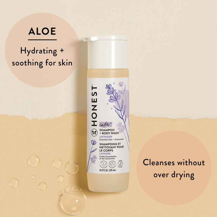 The Honest Company 2in1 Cleansing Shampoo Body Wash Gentle for Baby Naturally Derived Tearfree Hypoallergenic Lavender C