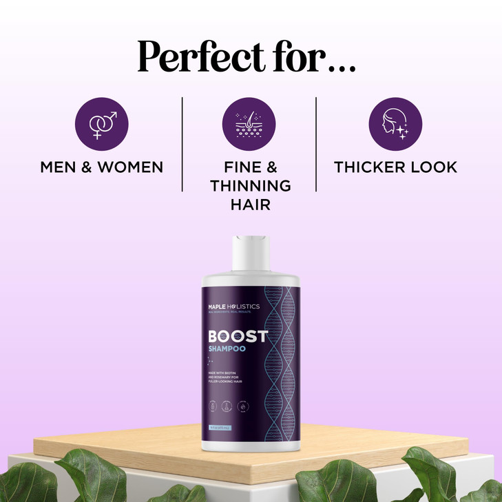 Advanced Biotin Shampoo with Rosemary Oil Volumizing Shampoo for Thinning Hair for Women Men with Black Castor Caffeine