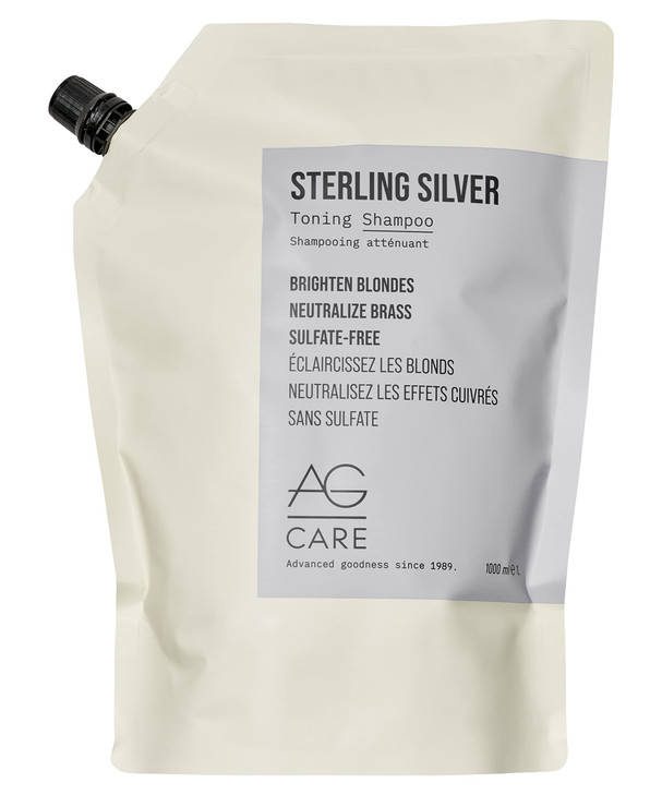 AG Care Sterling Silver Purple Toning Shampoo Grey and Blonde Shampoo to Remove Brassiness and Yellow Tones 338 Fl Oz Re