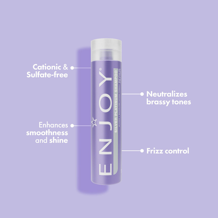 Enjoy Silver Platinum Shampoo SulfateFree Purple Shampoo Neutralizes Brassy Tones and Maintains Cool Vibrancy for Blonde