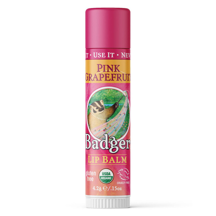 Badger Organic Pink Grapefruit Lip Balm, 0.15 Oz online at globaldelivered