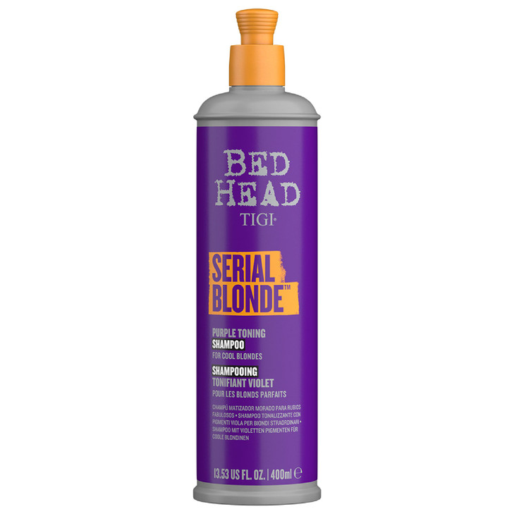 Bed Head by TIGI Serial Blonde Purple Toning Shampoo for Cool Blondes Neutralizes Brass Tones SulfateFree 1353 fl oz