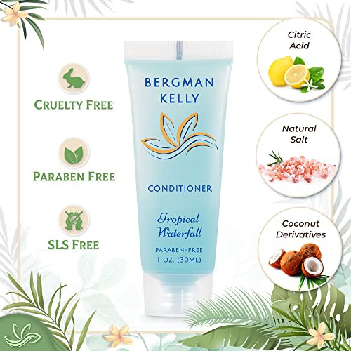 BERGMAN KELLY Hotel Toiletries Bundle Tropical Waterfall 1 oz ea 125 Pieces 5Piece Set 25 ea Rectangular Bar Soap Shampo