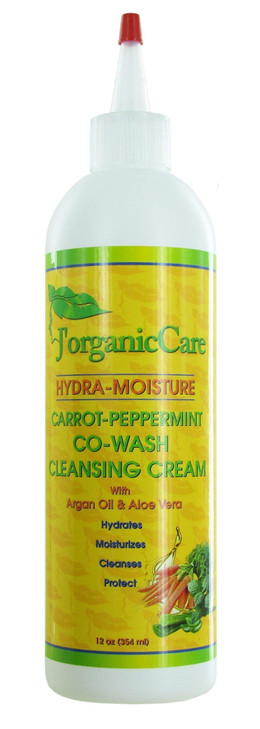 JOrganic Solutions CarrotPeppermint CoWash Cleansing Cream with Argan Aloe Vera Oil SulfateFree Nourishing Formula