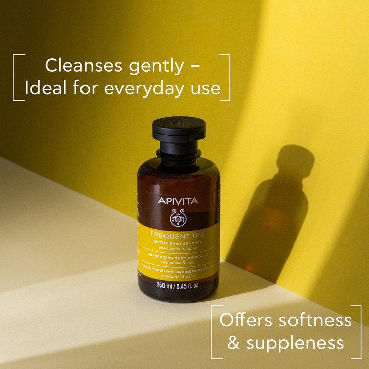 Apivita Frequent Use Gentle Daily Shampoo Hydrates Soothes with Chamomile Honey SiliconeFree 250 mL 845 oz