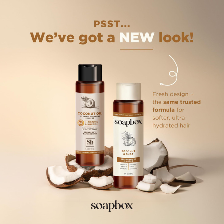 Soapbox Shampoo and Conditioner Set with Coconut Oil Jojoba Oil Aloe and Shea Butter to Moisturize and Nourish for All H