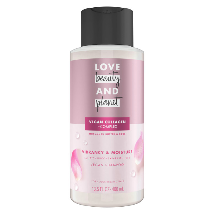 Love Beauty and Planet Vegan Collagen Moisture Shampoo 135oz Crueltyfree Murumuru Butter Rose for ColorTreated Hair Vibr