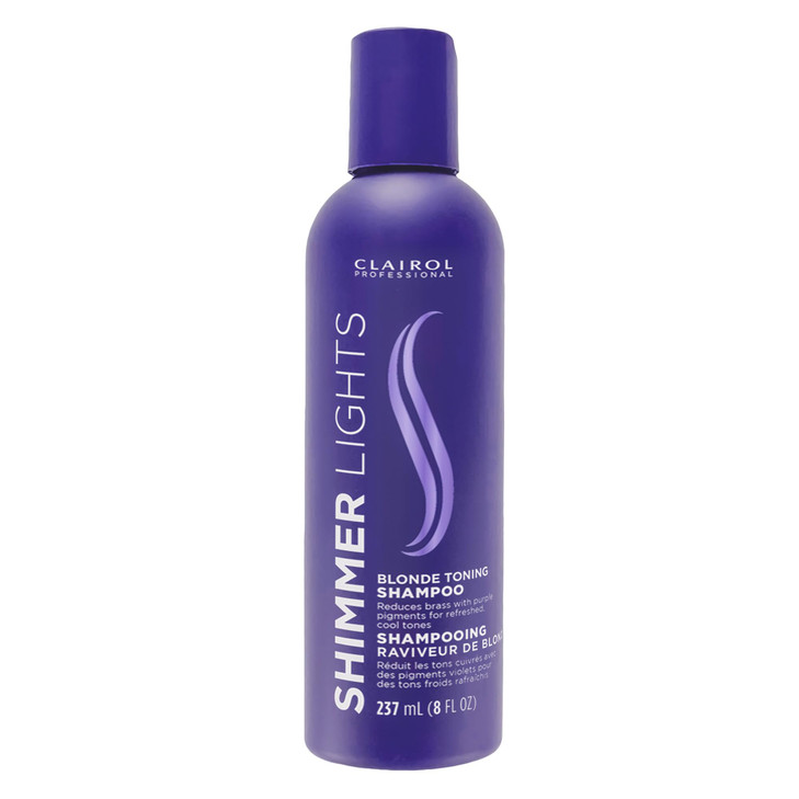 Clairol Professional Shimmer Lights Purple Shampoo 8 fl Oz Neutralizes Brass Yellow Tones For Blonde Silver Gray Highlig