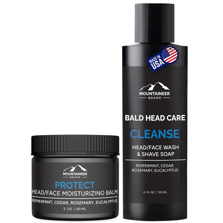 Mountaineer Brand Bald Head Shampoo Moisturiser Fresh Natural Scent Bald Head Care for Men Made in WV Hydrating Soap Was