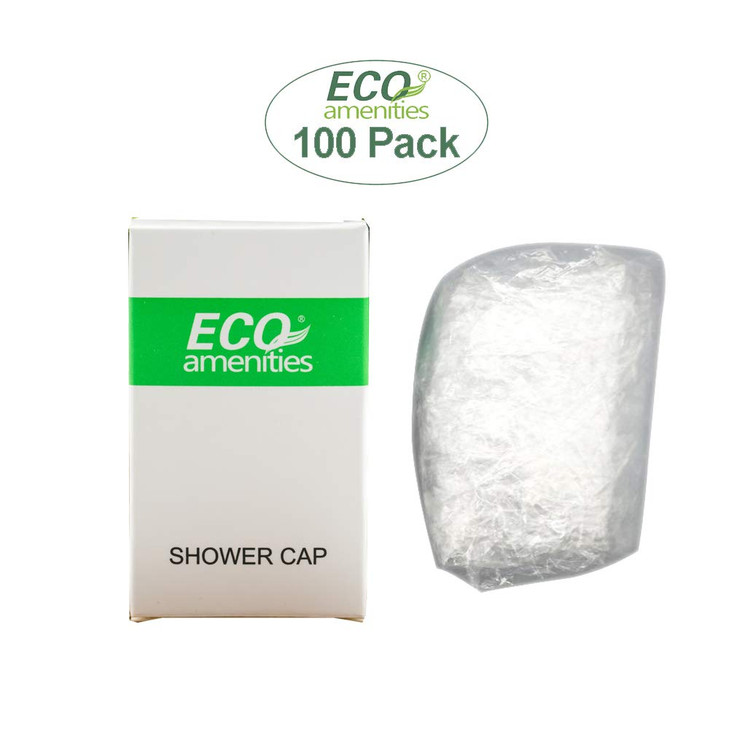 ECO amenities Plastic Shower Cap For Hotel Guests Travel Use LatexFree Hair Accessory for Women Individually Wrapped Hos