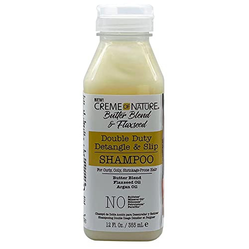 Creme of Nature Butter Blend Flaxseed Shampoo Conditioner for Curly Coily Shrinkage Prone Hair Styling Bundle Collection