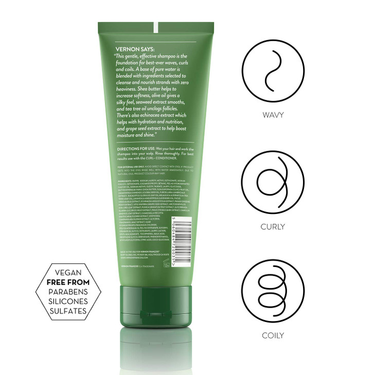 Vernon Franois Shampoo For Curly Hair Natural Sulfate Free Curl Shampoo with Shea Butter Coconut and Castor Oil to Revit