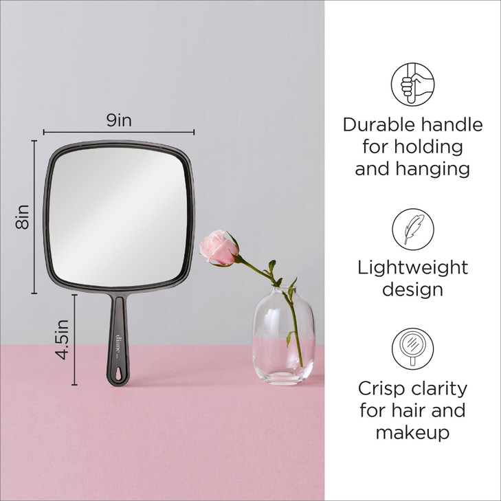 Diane Professional Quality Hand Held Mirror with Handle, Single Sided Vanity Makeup Mirror for Women, Men, Salon, Barber, Shaving, and Travel, Large online at globaldelivered