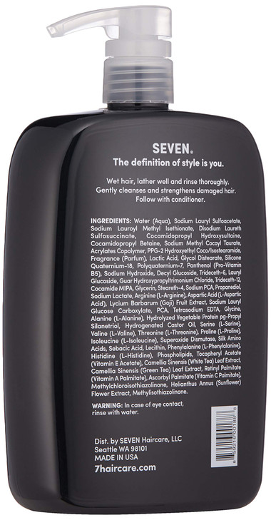 SEVEN Haircare KENTE BOND Shampoo for Split Ends Damaged Hair Sulfate Free Cruelty Free with Green Tea Guar Pro Vitamin