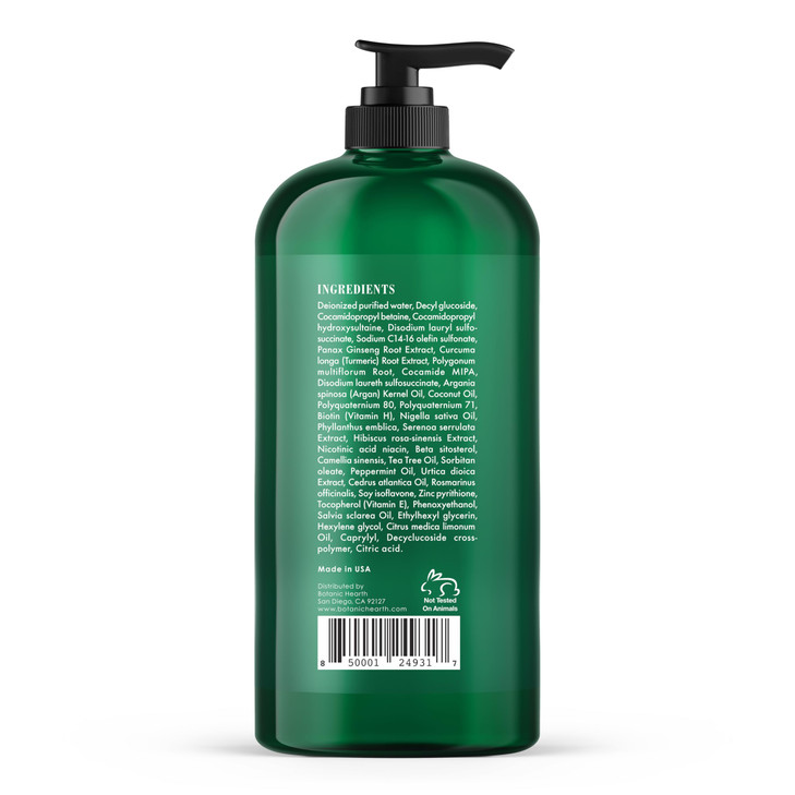 Botanic Hearth Peppermint Oil Shampoo Hair Blooming Formula With Keratin For Thinning Hair Fights Hair Loss Sulfate Free