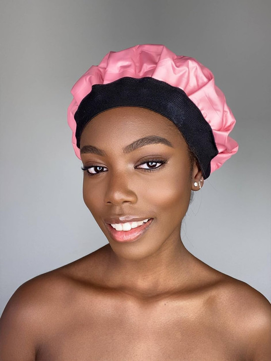 Cordless Deep Conditioning Heat Cap Afro Steam Cap for Natural Hair Treatment Microwave Thermal Gel Oil Cap Pink