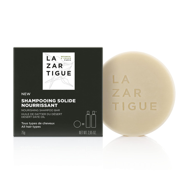 Lazartigue Gentle Solid Bar Shampoo Desert Date Oil Nourishes Cleanses Vegan Sulfate Silicone Free 265 oz