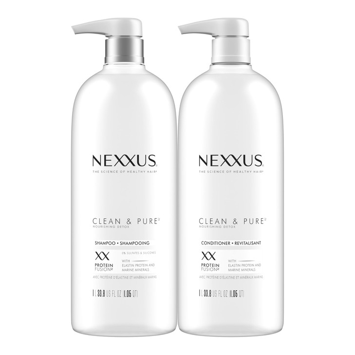 Nexxus Clean and Pure Clarifying Shampoo and Conditioner 2Pack With ProteinFusion for Nourished Hair Paraben Free 338 oz
