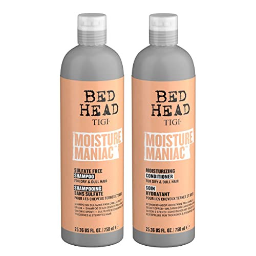 TIGI Bed Head Sulfate Free Shampoo and Conditioner Set for Dry Hair Moisture Maniac Hair Care with Argan Oil 2536 fl oz