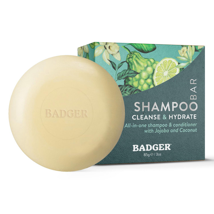 Badger Jojoba Baobab Conditioning Shampoo Bar Natural Vegan Hair Bar 3 oz